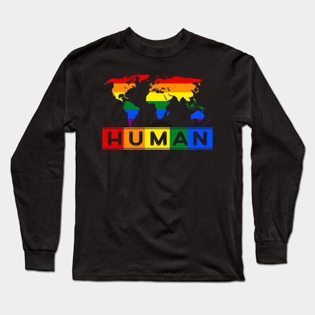 Human LGBT Gay Lesbian Pride Month Long Sleeve T-Shirt by Ray E Scruggs